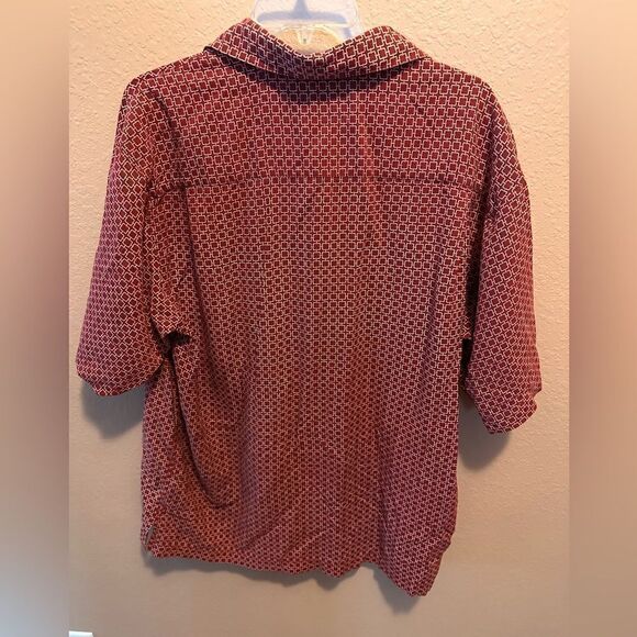 Toscano red and white patterned silk top - Picture 2 of 8